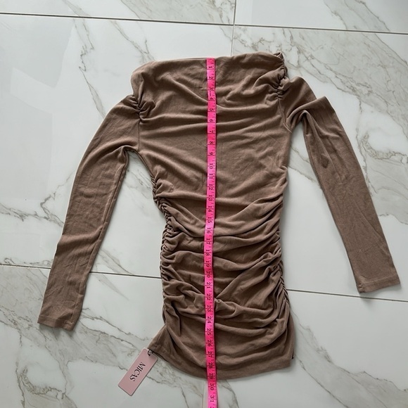 NWT Micas off shoulder ruched mini dress or top Size Medium festival - Picture 7 of 10